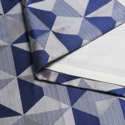 Alan Symonds Scandi Jacquard Lined Pencil Pleat Taped Top Curtains Blue Grey Silver 167 x 183cm - thumbnail 3