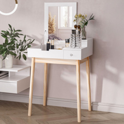 Portland White 2 Drawer Dressing Table with Flip Up Mirror