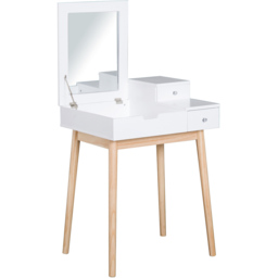 Portland White 2 Drawer Dressing Table with Flip Up Mirror - thumbnail 2