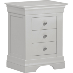 Seconique Bordeaux 3 Drawer Pebble Grey Bedside Table - thumbnail 2