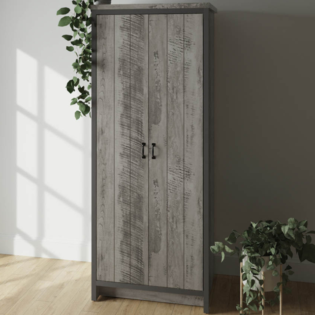 GFW Boston 2 Door Grey Wardrobe - image 1