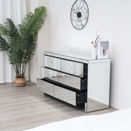 Comfy Living 6 Drawer Mirrored Chest of Drawers - thumbnail 4