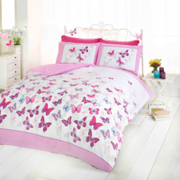 Rapport Home Flutter Double Pink Duvet Set