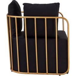 Premier Housewares Rosina Black Linen Chair - thumbnail 4