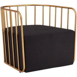 Premier Housewares Rosina Black Linen Chair - thumbnail 3