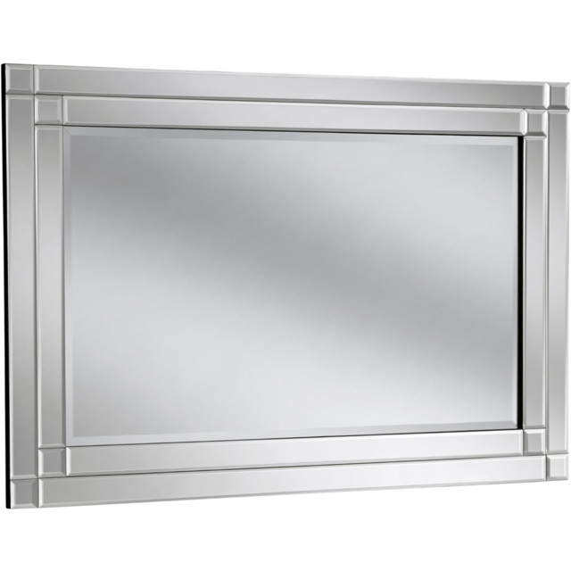 Yearn Silver Double Bevelled Wall Mirror 120 x 80cm - image 1