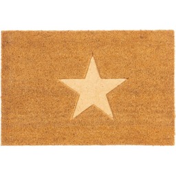 Eselle Astley Star Embossed Natural Door Mat 40 x 60cm - thumbnail 1