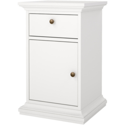 Florence Paris Single Door Single Drawer White Bedside Table - thumbnail 3