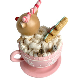 Jingle Bell Boogie Pink Reindeer in Teacup Christmas Ornament - thumbnail 4