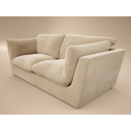 SOLACE+CO Orson 3 Seater Beige Velvet Sofa - thumbnail 3