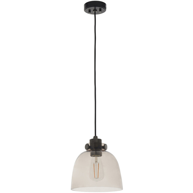 Merano Alessandria Grey and Black Chrome Glass Pendant Light - image 1