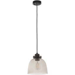 Merano Alessandria Grey and Black Chrome Glass Pendant Light
