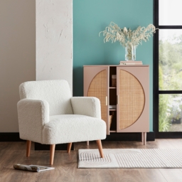 Gracie Rattan Sideboard - Dusky Pink - thumbnail 1