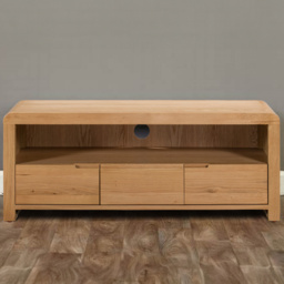 Julian Bowen Curve 3 Drawer Oak TV Unit