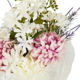 Artificial Lavender and Pompom Bouquet - thumbnail 2