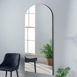 Yearn Black Arched Full Length Wall Mirror 180 x 100cm - thumbnail 2