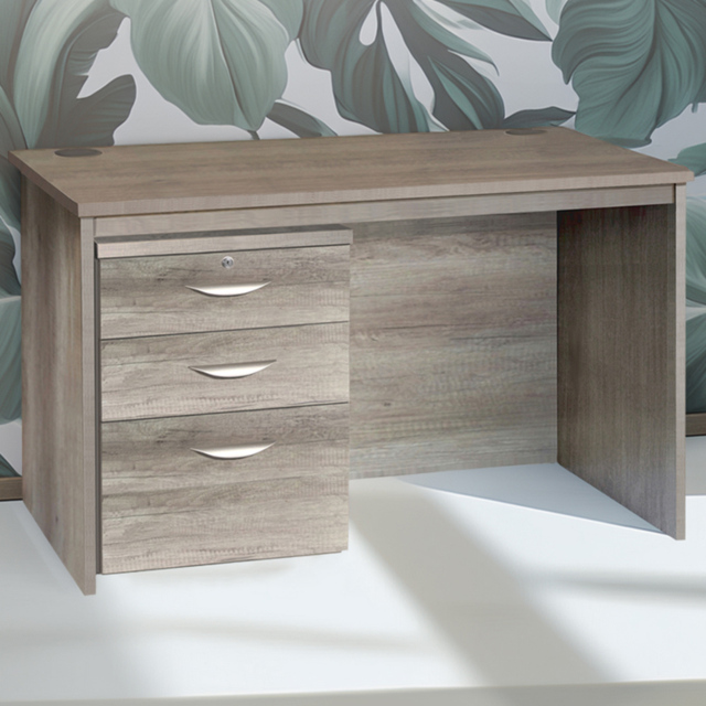 R White Cabinets Grey Large 3 Drawer Filing Home Office Desk - image 1