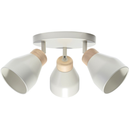 Happy Homewares Scandinavian Design Triple Spot Muted Dove Grey Ceiling Light