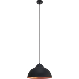 EGLO Truro2 Black/Copper Domed Pendant