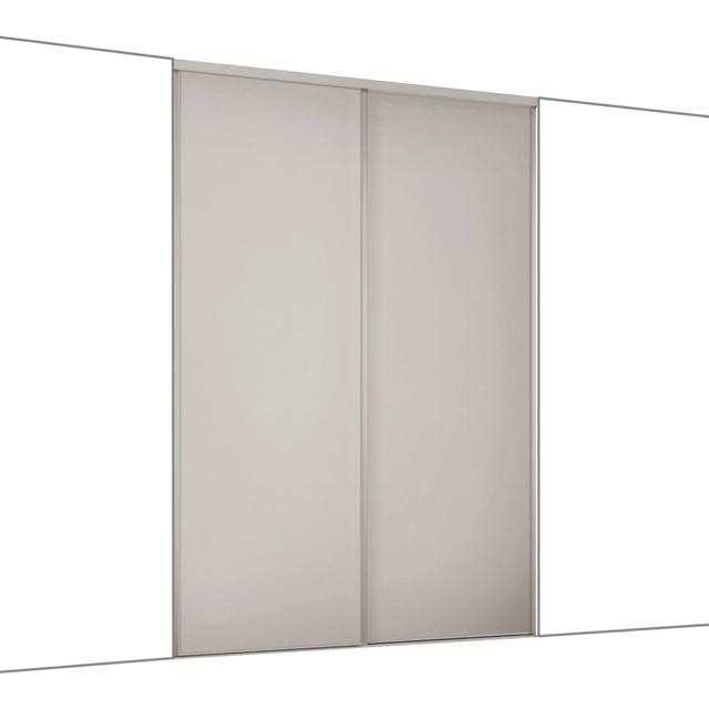 Spacepro Classic 2 Door Dove Grey Panel Sliding Wardrobe Kit 1185mm - image 1