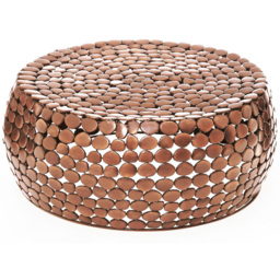 Premier Housewares Templar Copper Finish Pebble Design Round Coffee Table - thumbnail 2