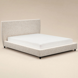 Solace+Co Luciana Double Cream Chenille Upholstered Platform Bed Frame - thumbnail 2
