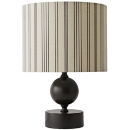 ValueLights Anthony Candlestick Stripe Linen Shade Table Lamp Bulb