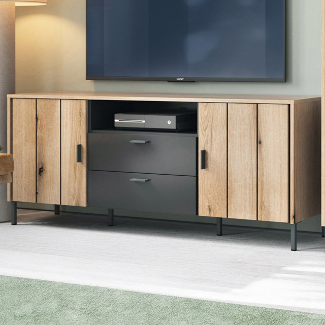 Furniture To Go Arundel 3 Door Single Drawer Single Shelf Oak Sideboard - image 1