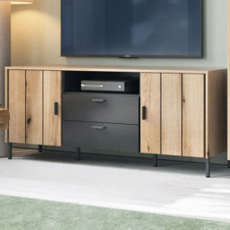 Furniture To Go Arundel 3 Door Single Drawer Single Shelf Oak Sideboard