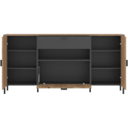 Furniture To Go Arundel 3 Door Single Drawer Single Shelf Oak Sideboard - thumbnail 3