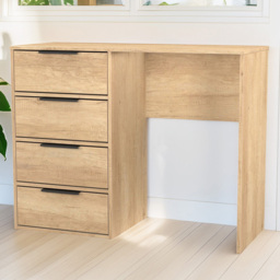 Crowndale Hong Kong 4 Drawer Nebraska Oak Vanity Dressing Table Ready Assembled