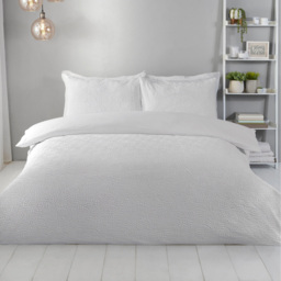 Halcyon Embossed Duvet Set White Double