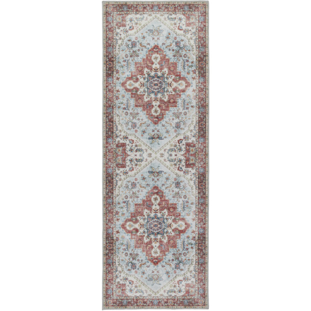 Origins My Washable Blue and Red Marrakesh Rug 67 x 200cm - image 1
