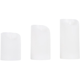 Set of 3 Suede LED Scented Candles White - thumbnail 2
