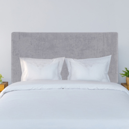 Bedmaster Valencia Single Seal Grey Naples Velvet Plain Headboard - thumbnail 1
