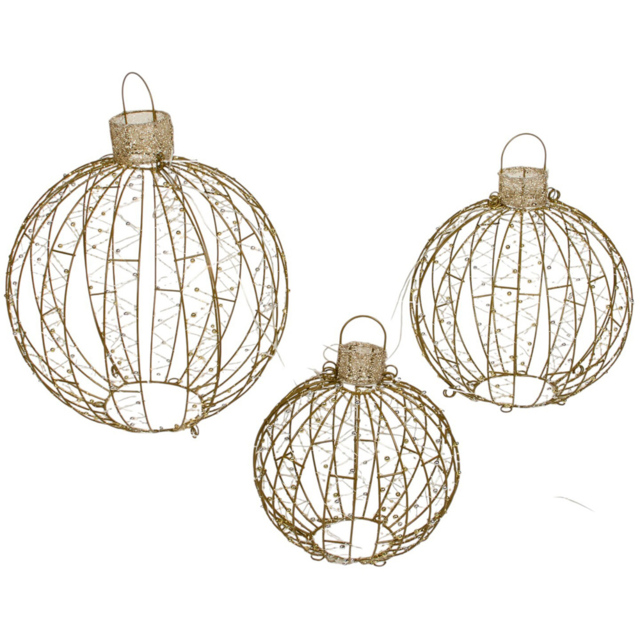 Set of 3 LED Baubles - image 1