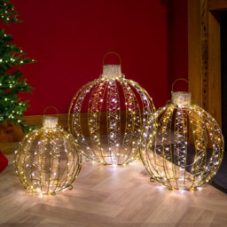 Set of 3 LED Baubles - thumbnail 2