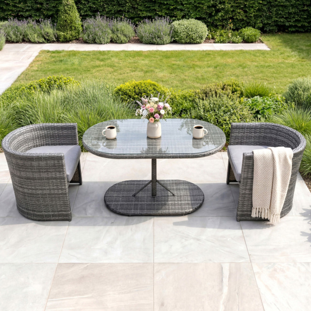 Charles Bentley St Tropez Grey 2 Seater Bistro Set - image 1