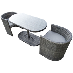Charles Bentley St Tropez Grey 2 Seater Bistro Set - thumbnail 3