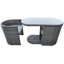 Charles Bentley St Tropez 2 Seater Bistro Set Grey - thumbnail 4