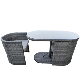 Charles Bentley St Tropez Grey 2 Seater Bistro Set - thumbnail 4