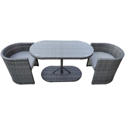Charles Bentley St Tropez 2 Seater Bistro Set Grey - thumbnail 3