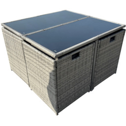 Artemis Home Giulia 8 Seater Grey Rattan Cube Garden Lounge Set - thumbnail 3