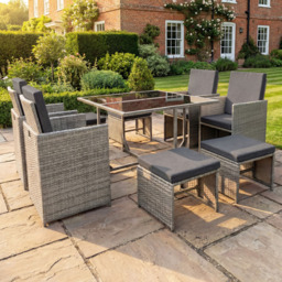 Artemis Home Giulia 8 Seater Grey Rattan Cube Garden Lounge Set - thumbnail 1