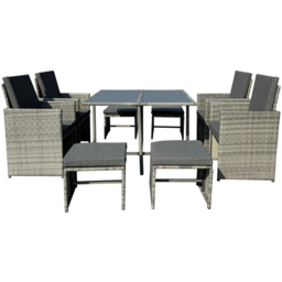 Artemis Home Giulia 8 Seater Grey Rattan Cube Garden Lounge Set - thumbnail 2