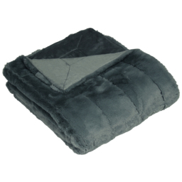 Paoletti Empress Charcoal Large Faux Fur Throw 140 x 200cm