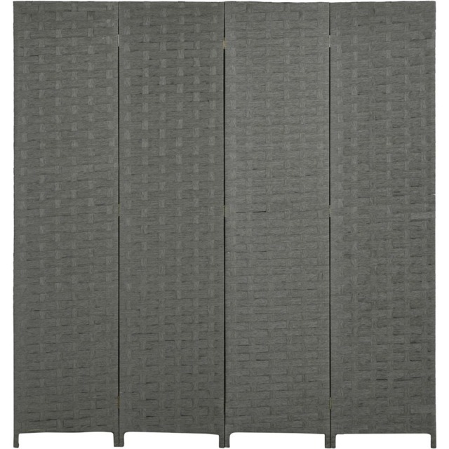 Portland 4 Panel Grey Wooden Folding Room Divider 1.6 x 160cm - image 1