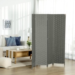 Portland 4 Panel Grey Wooden Folding Room Divider 1.6 x 160cm - thumbnail 2