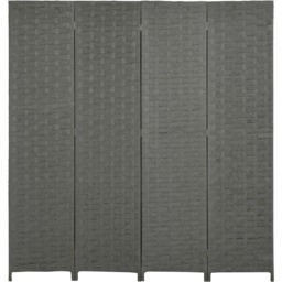 Portland 4 Panel Grey Wooden Folding Room Divider 1.6 x 160cm