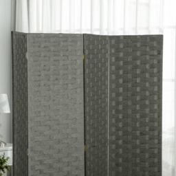 Portland 4 Panel Grey Wooden Folding Room Divider 1.6 x 160cm - thumbnail 3